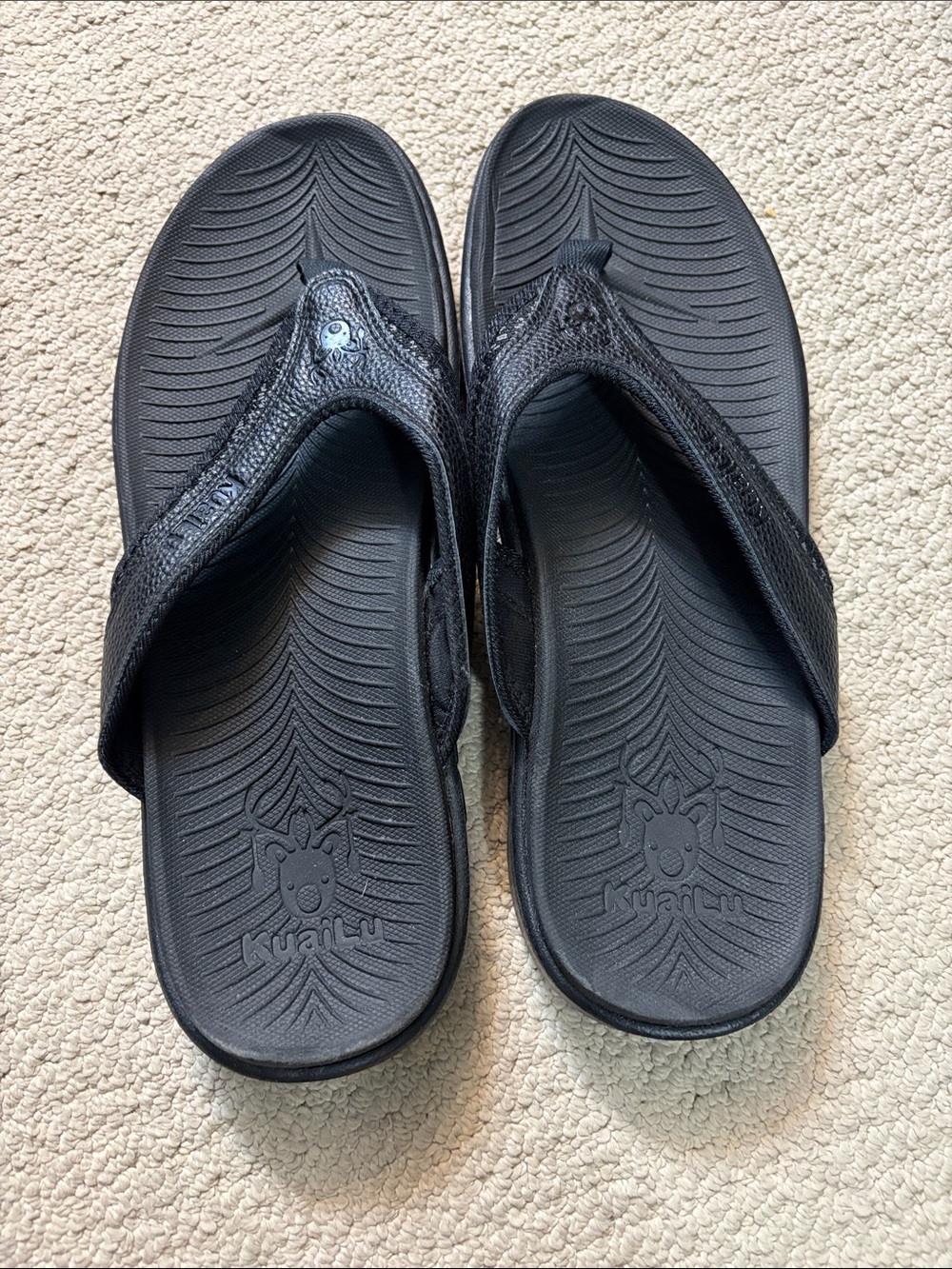 Kuailu Black Supportive Arch orthotic Flip Flops